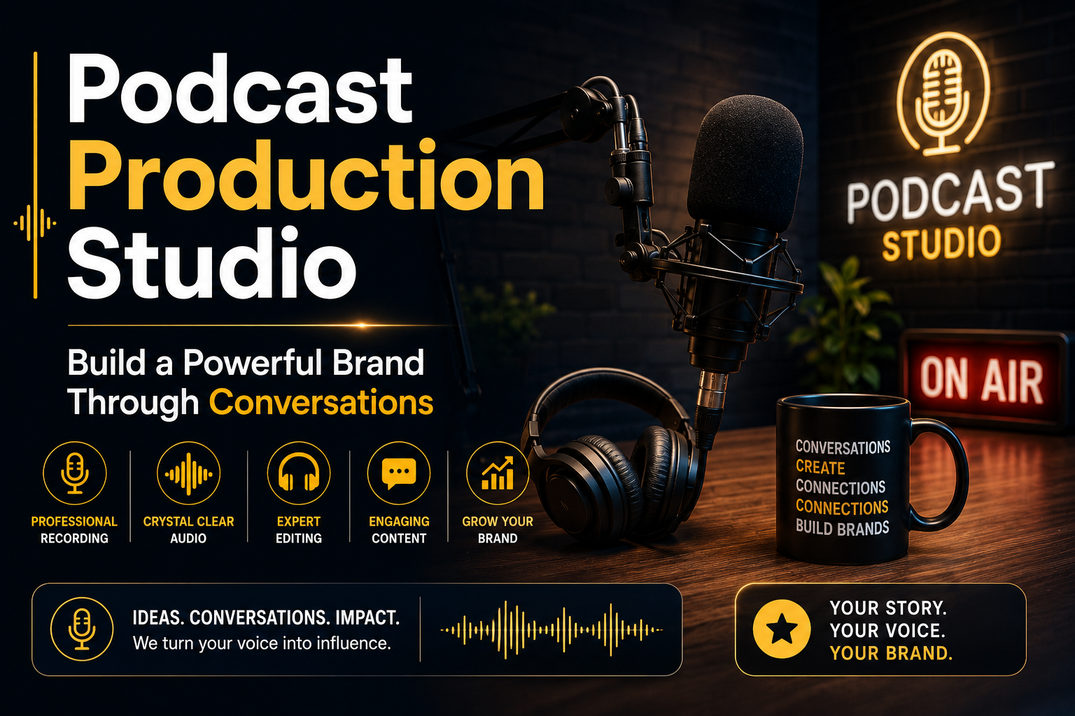 Podcast Production Studio - Build a Powerful Brand Through Conversations